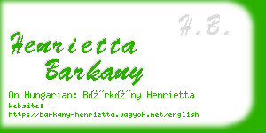 henrietta barkany business card